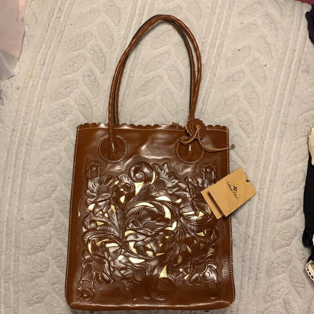 Patricia Nash Tooled Gold Cavo Tote NWT